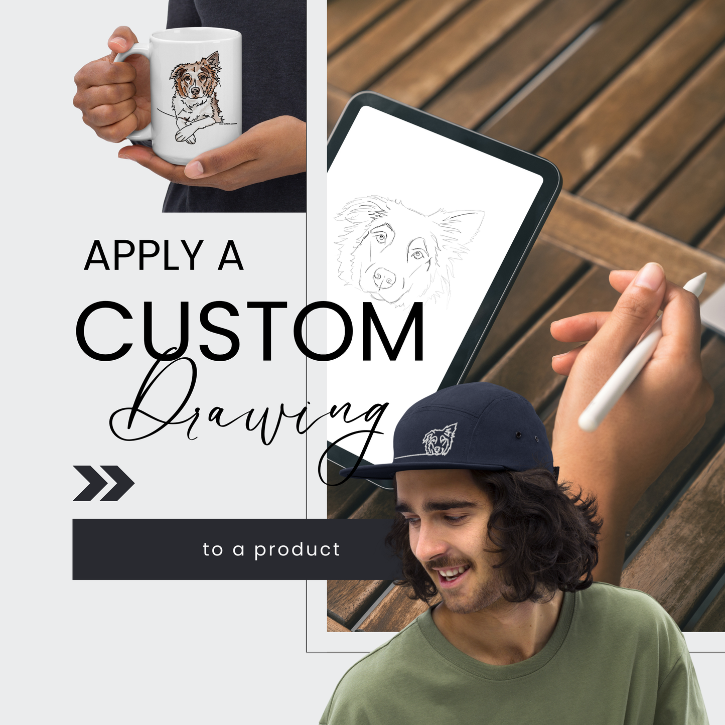 Custom Digital Drawing with Option to Apply to Product